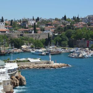 Antalya harbor and old town Turkey
