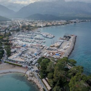 Kemer harbor with yachts Turkey